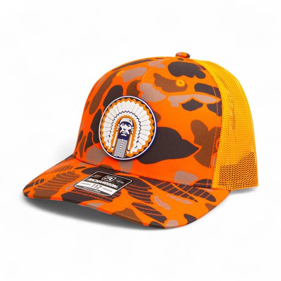 Illinois Fighting Illini Chief Illiniwek 3D Snapback Trucker Hat- Blaze Duck Cam - Picture 1 of 3